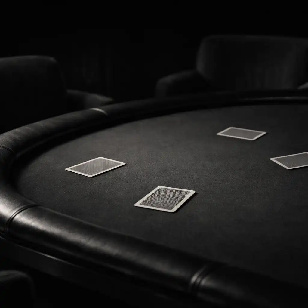 Fyzický pokerový stůl připravený pro osobní společenský večer